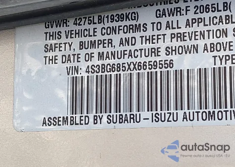 1999 Subaru Legacy 30Th Ann. Outback Ltd./Outback from USA, damaged, VIN 4S3BG685XX6659556